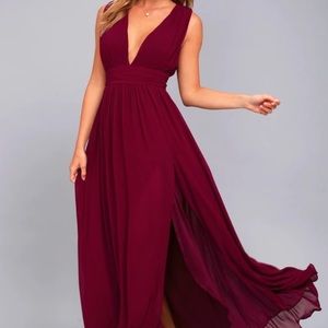 Lulu’s Heavenly Hues Burgundy Maxi Dress